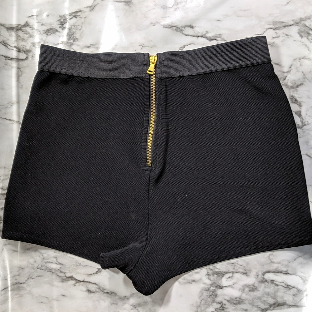 Black Shorts with Gold Zipper